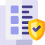 Document icon with a shield showing a checkmark representing compliance