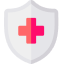 Shield icon with a red medical cross
